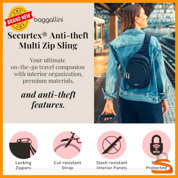 Anti-Theft Travel Backpack Crossbody with RFID Locking Zippers main image 6